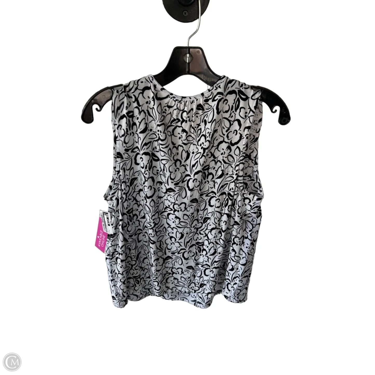 Blouse Sleeveless By Loft In Black & White, Size: S