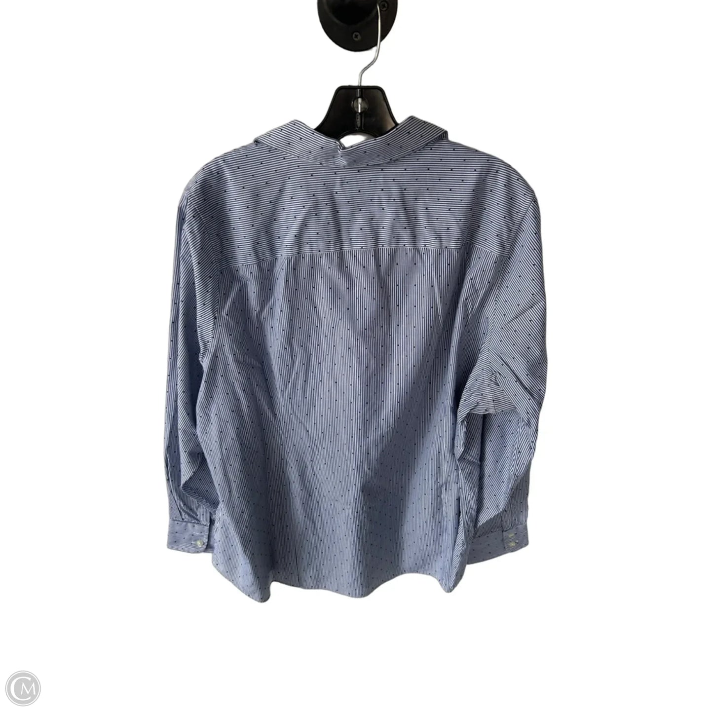 Blouse Long Sleeve By Lands End In Blue, Size: 3x