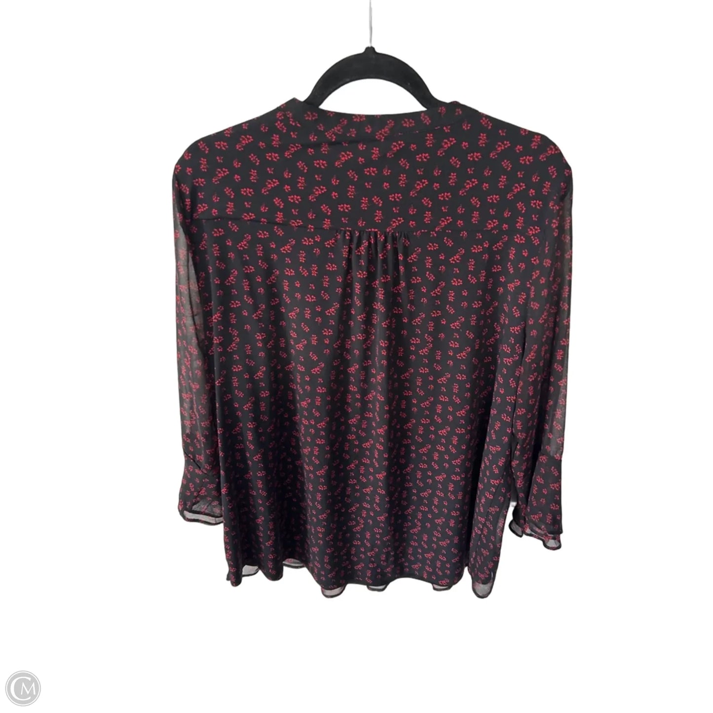 Blouse Long Sleeve By Charter Club In Black & Red, Size: Xl