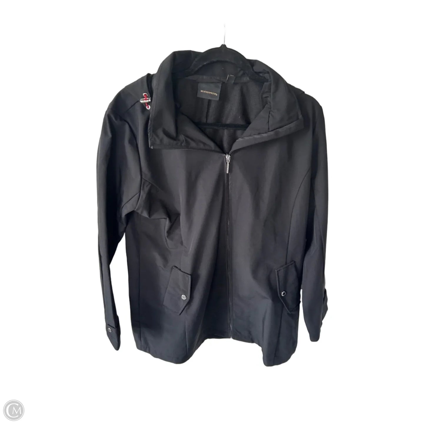 Coat Raincoat By Weatherproof In Black, Size: Xl