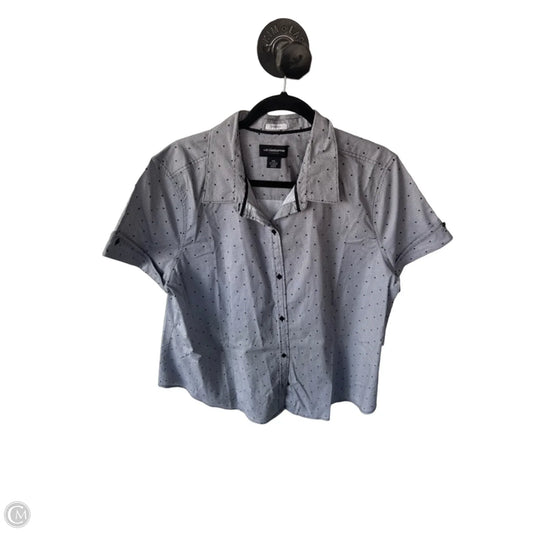 Blouse Short Sleeve By Liz Claiborne In Black & White, Size: Xxl