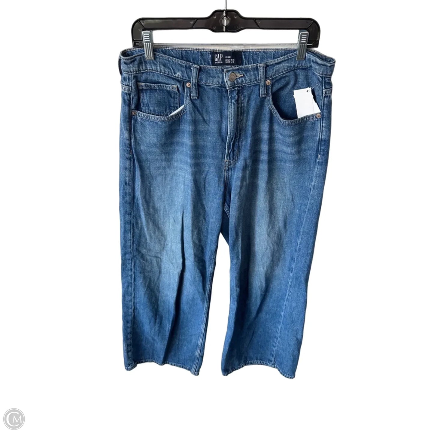 Jeans Wide Leg By Gap In Blue Denim, Size: 12