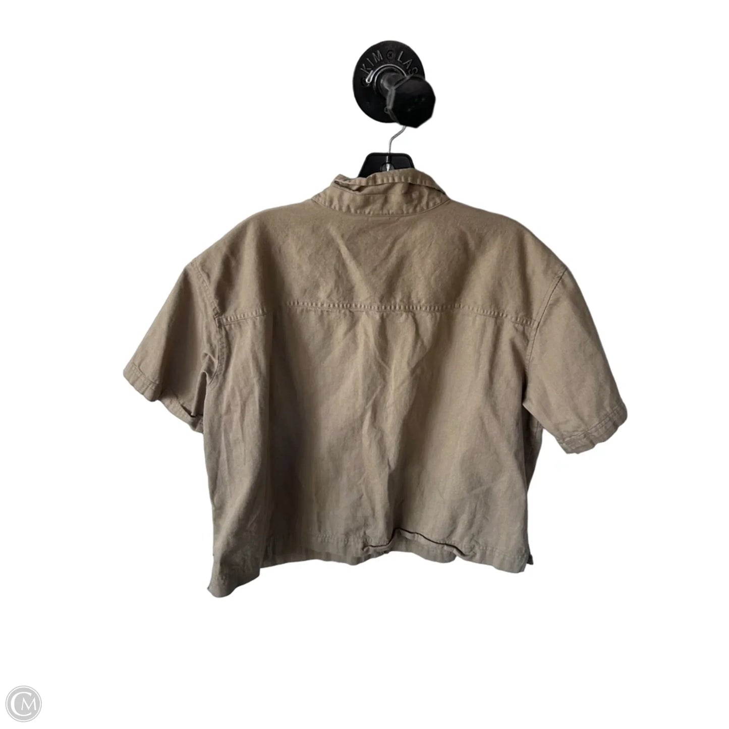 Jacket Shirt By Eddie Bauer In Tan, Size: L