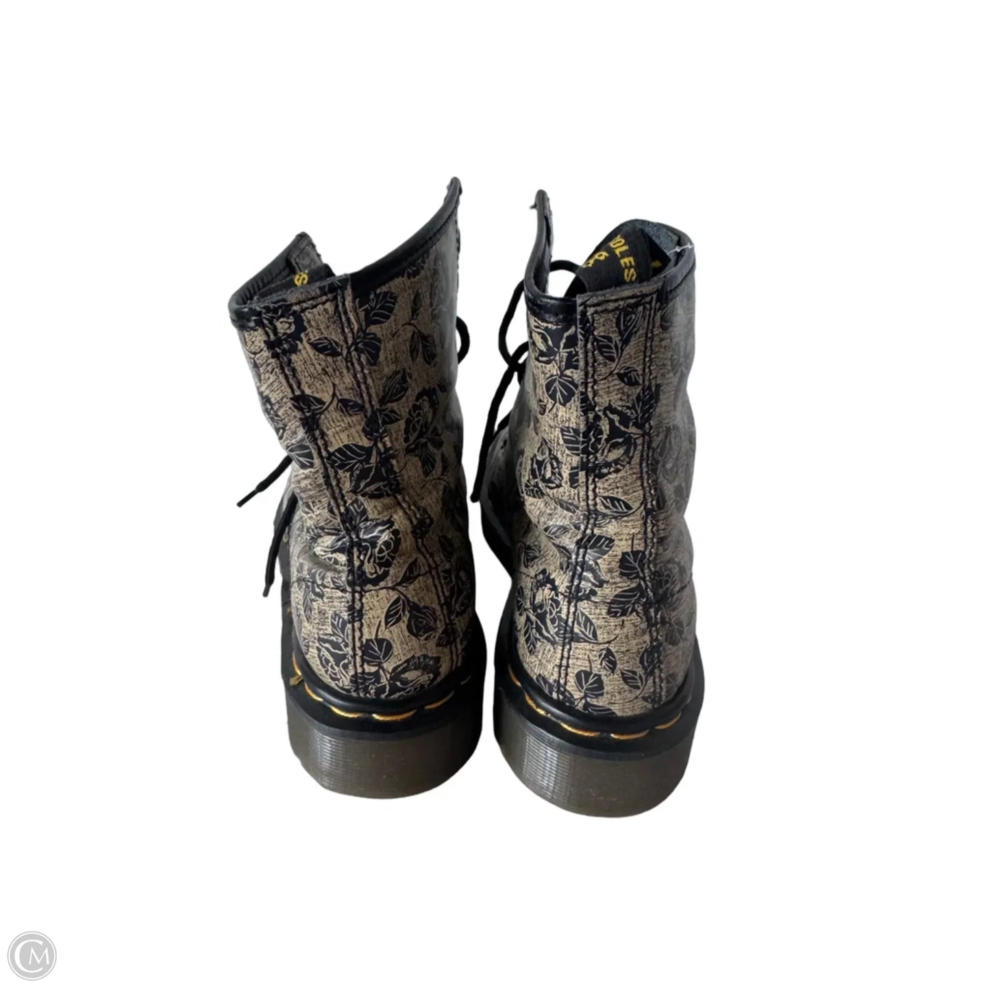 Boots Designer By Dr Martens In Black & Cream, Size: 6
