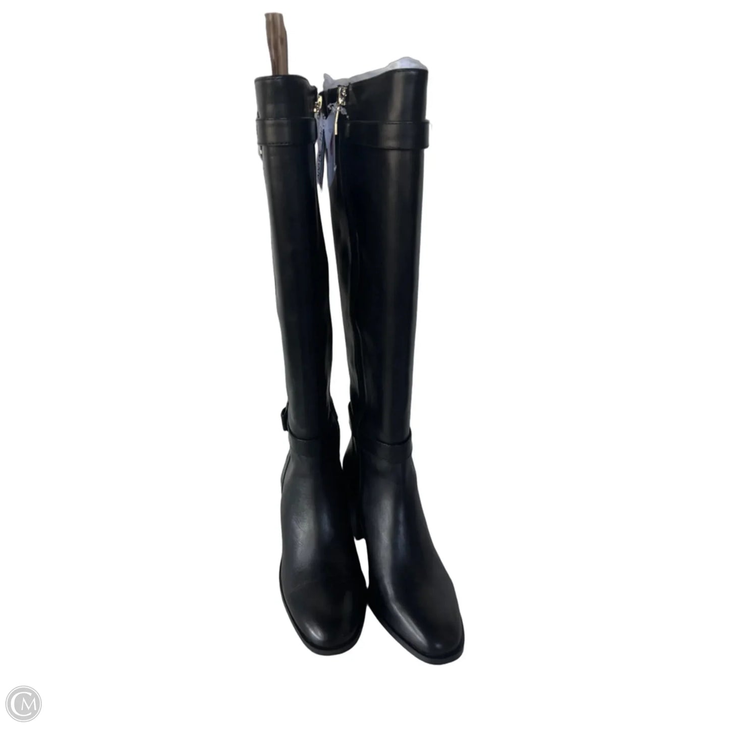 Boots Knee Heels By Clothes Mentor In Black, Size: 6.5