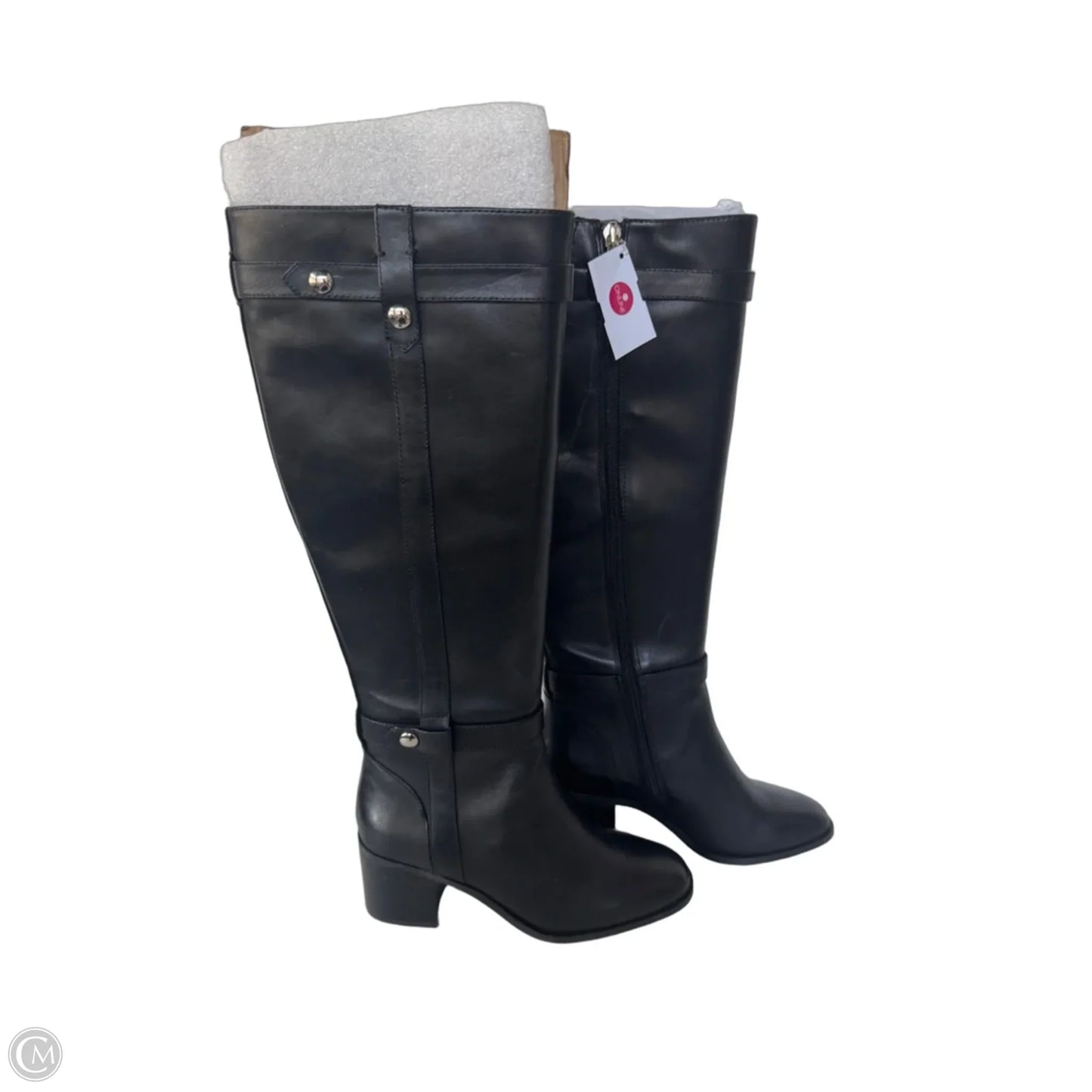 Boots Knee Heels By Clothes Mentor In Black, Size: 6.5