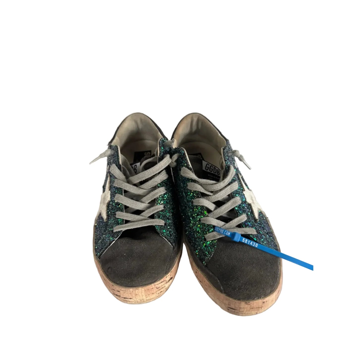Shoes Luxury Designer By Golden Goose In Green & Grey, Size: 7.5