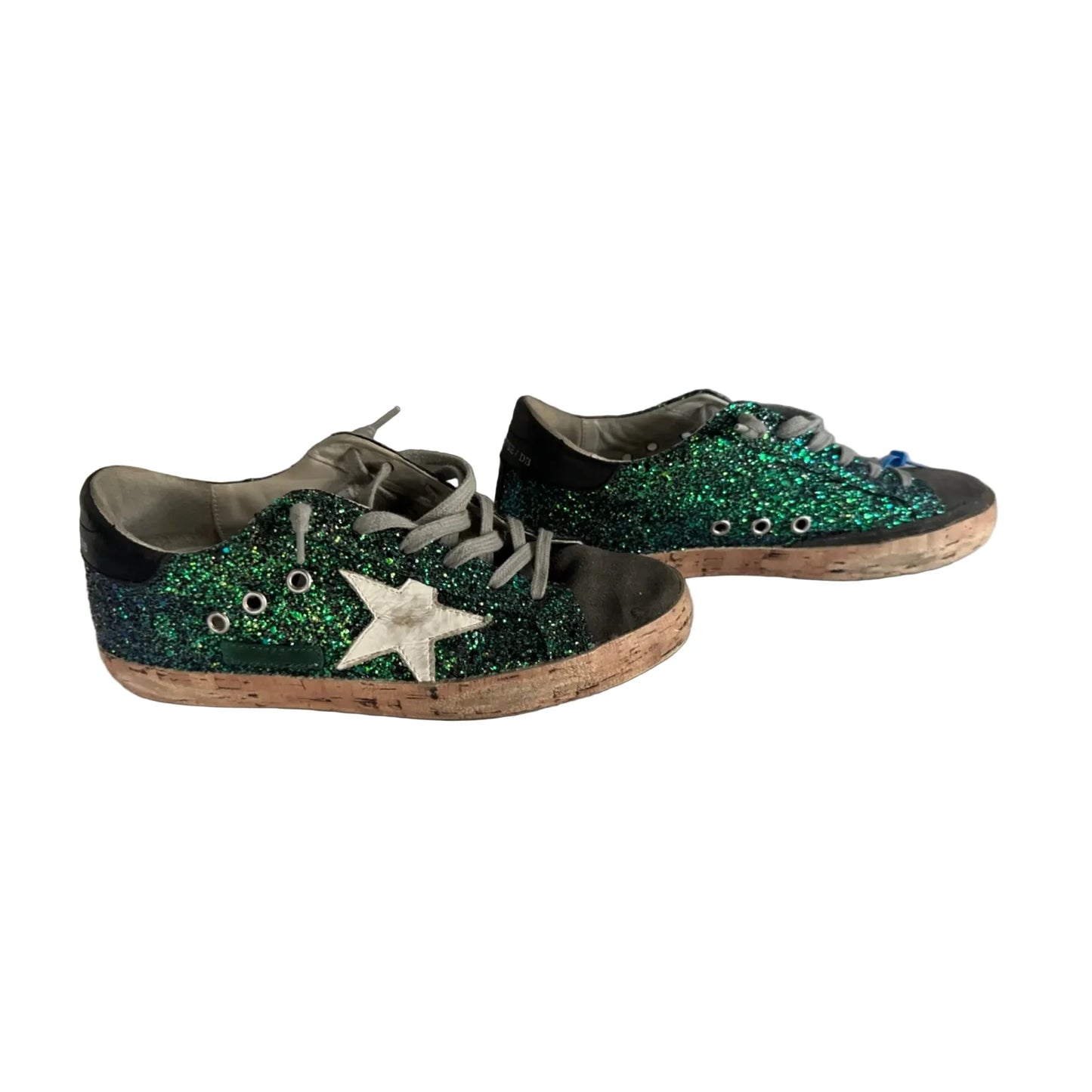 Shoes Luxury Designer By Golden Goose In Green & Grey, Size: 7.5