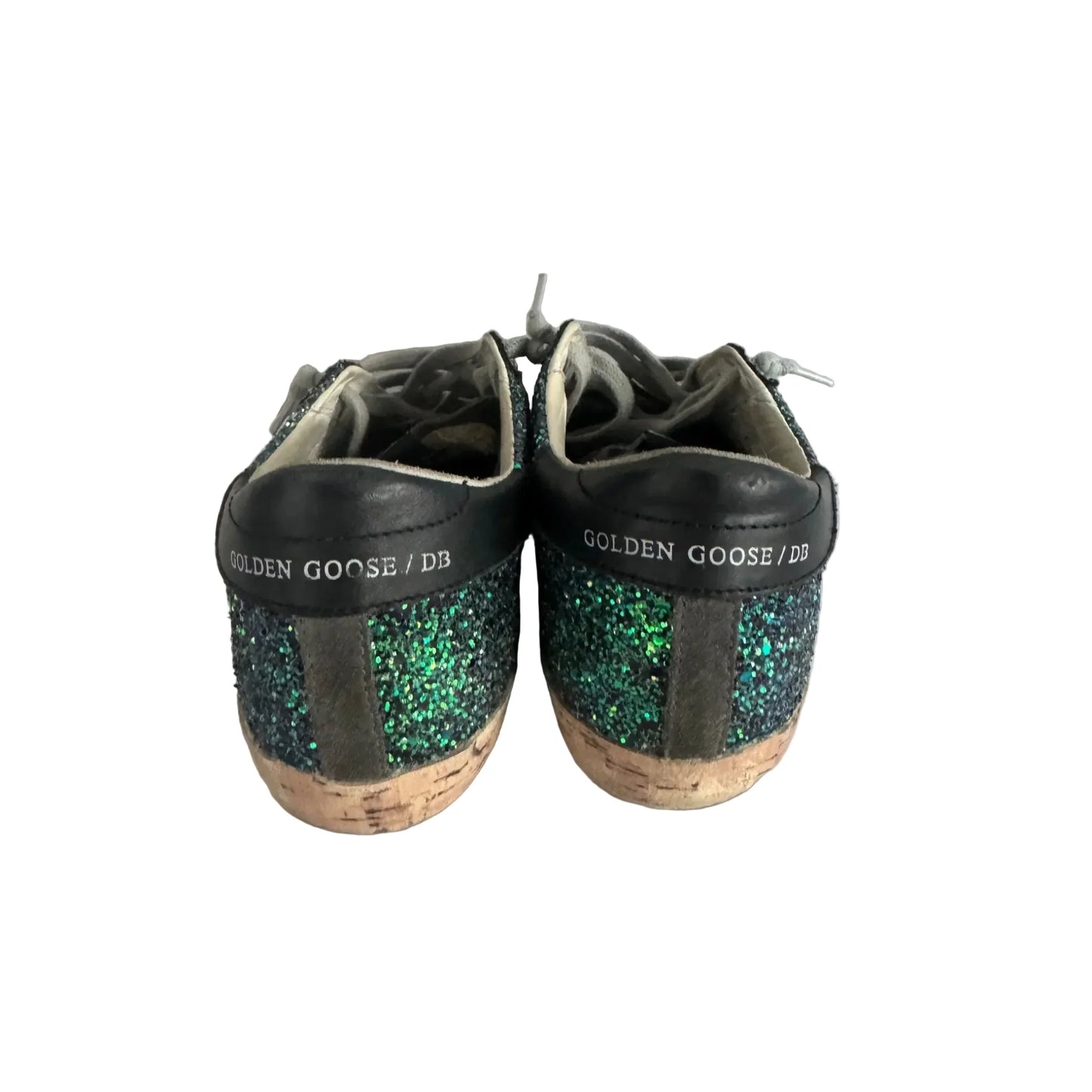 Shoes Luxury Designer By Golden Goose In Green & Grey, Size: 7.5