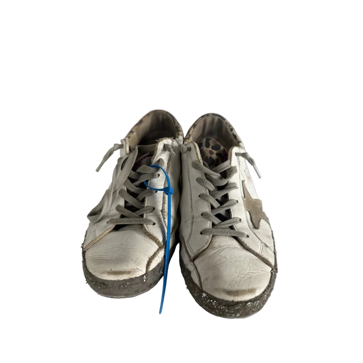 Shoes Luxury Designer By Golden Goose In Grey & White, Size: 7.5