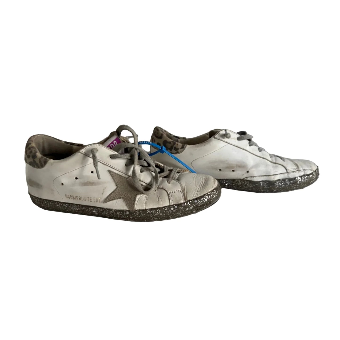 Shoes Luxury Designer By Golden Goose In Grey & White, Size: 7.5
