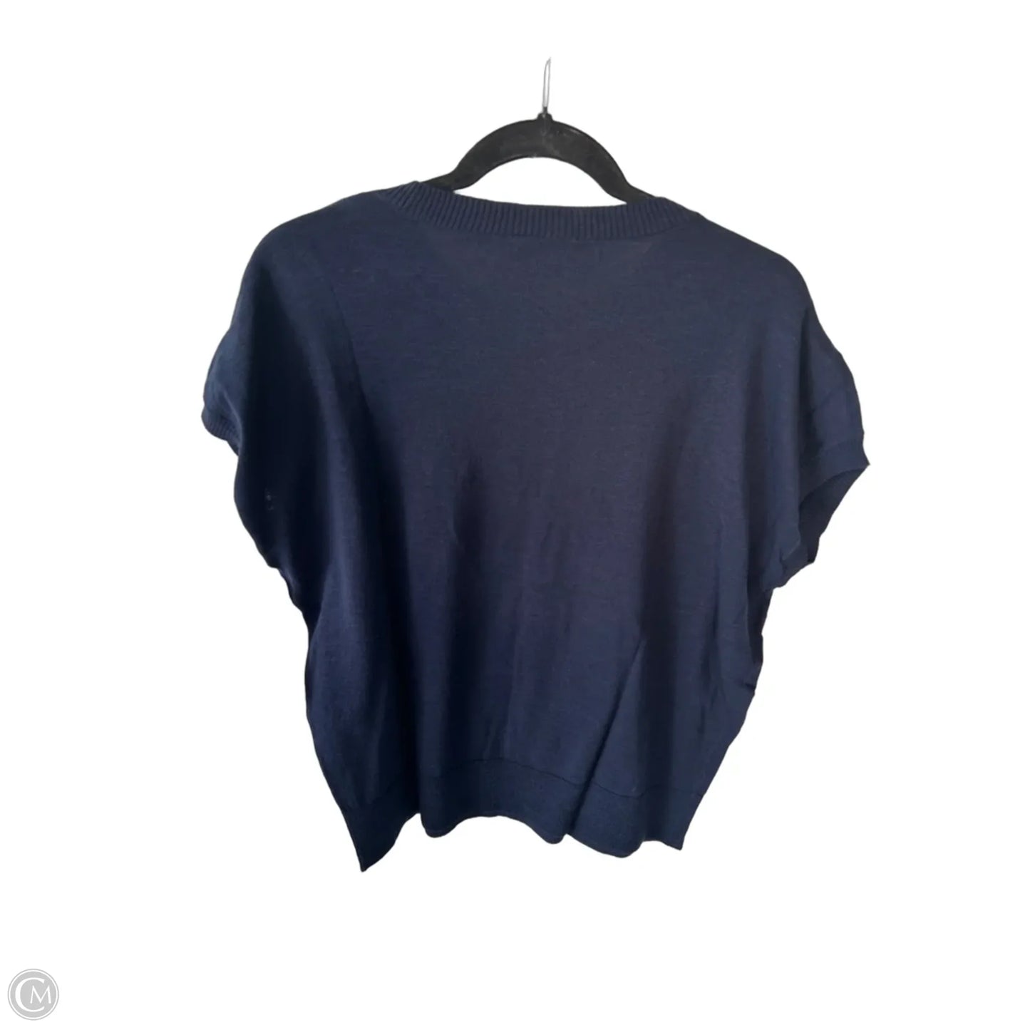 Vest Sweater By Loft In Blue & Red & White, Size: L
