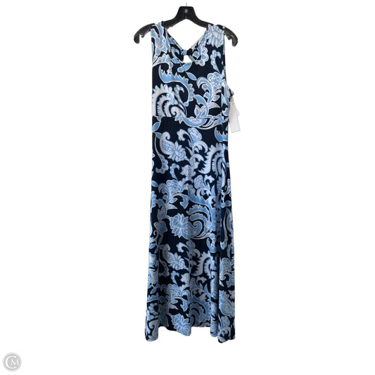 Dress Casual Maxi By Talbots In Blue & White, Size: L