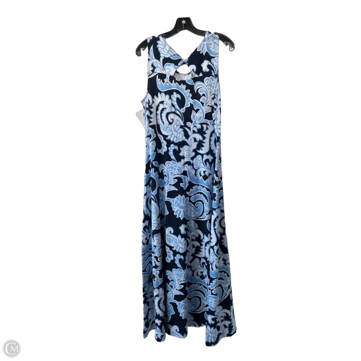 Dress Casual Maxi By Talbots In Blue & White, Size: L