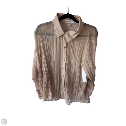 Blouse Long Sleeve By Coldwater Creek In Gold & Tan, Size: Xl
