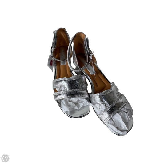 Sandals Heels Block By Franco Sarto In Silver, Size: 6.5