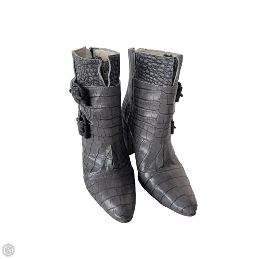 Boots Ankle Heels By Freebird In Grey, Size: 8