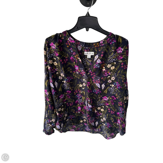 Top Long Sleeve By Ava & Viv In Blue & Purple, Size: 1x