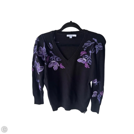 Sweater By Chicos In Black & Purple, Size: S