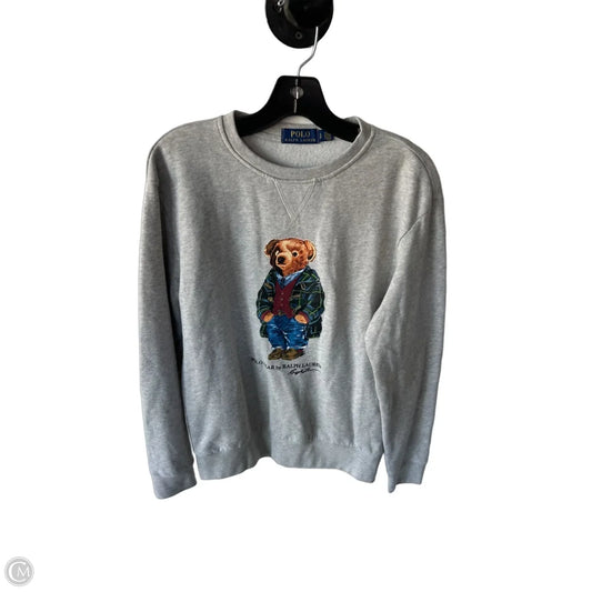 Sweatshirt Crewneck By Polo Ralph Lauren In Grey, Size: S
