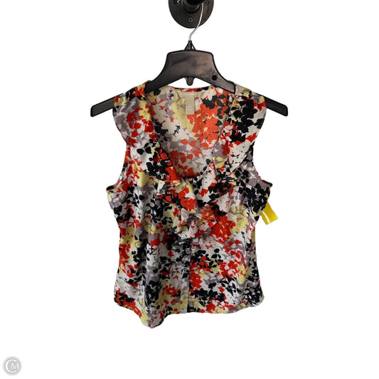 Blouse Sleeveless By Banana Republic In Grey & Orange, Size: L