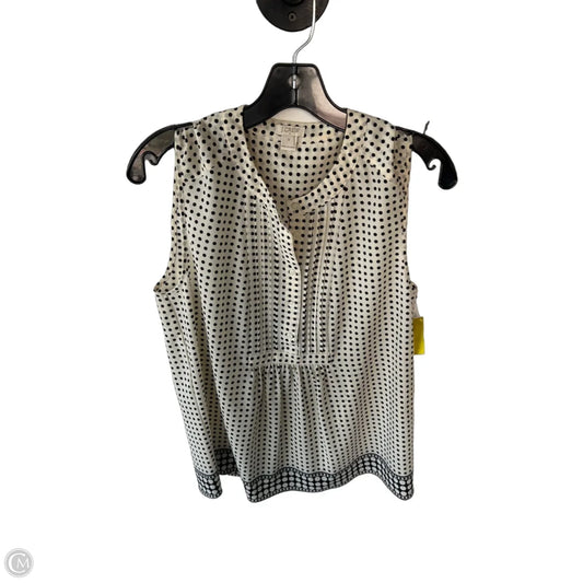 Blouse Sleeveless By J. Crew In Black & Cream, Size: L