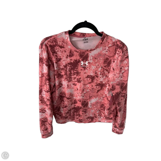 Athletic Top Long Sleeve Crewneck By Under Armour In Pink, Size: M