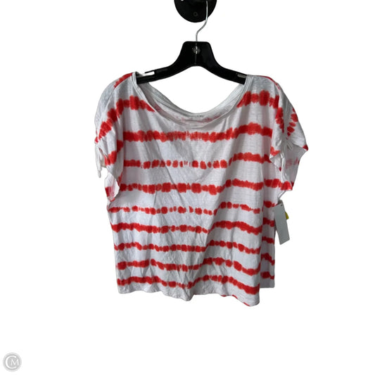 Top Sleeveless By Talbots In Orange & White, Size: Xl