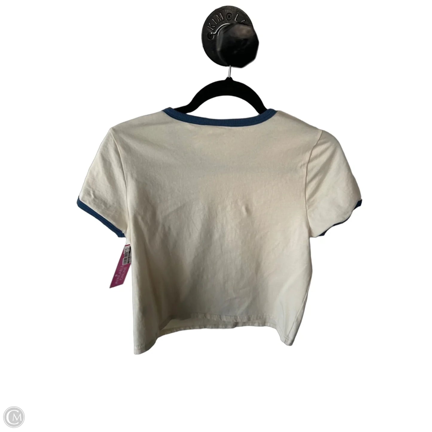 Top Short Sleeve Basic By Clothes Mentor In Blue & Cream, Size: S