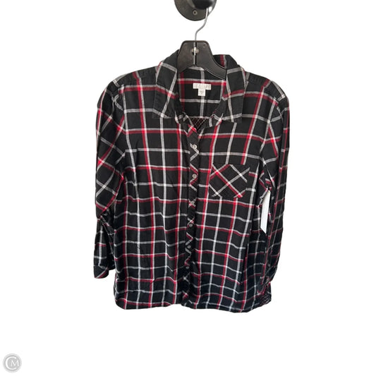 Tunic Long Sleeve By J. Jill In Black & Red, Size: M