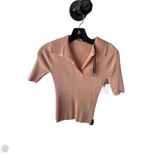 Sweater Short Sleeve By T Tahari In Peach, Size: Xs