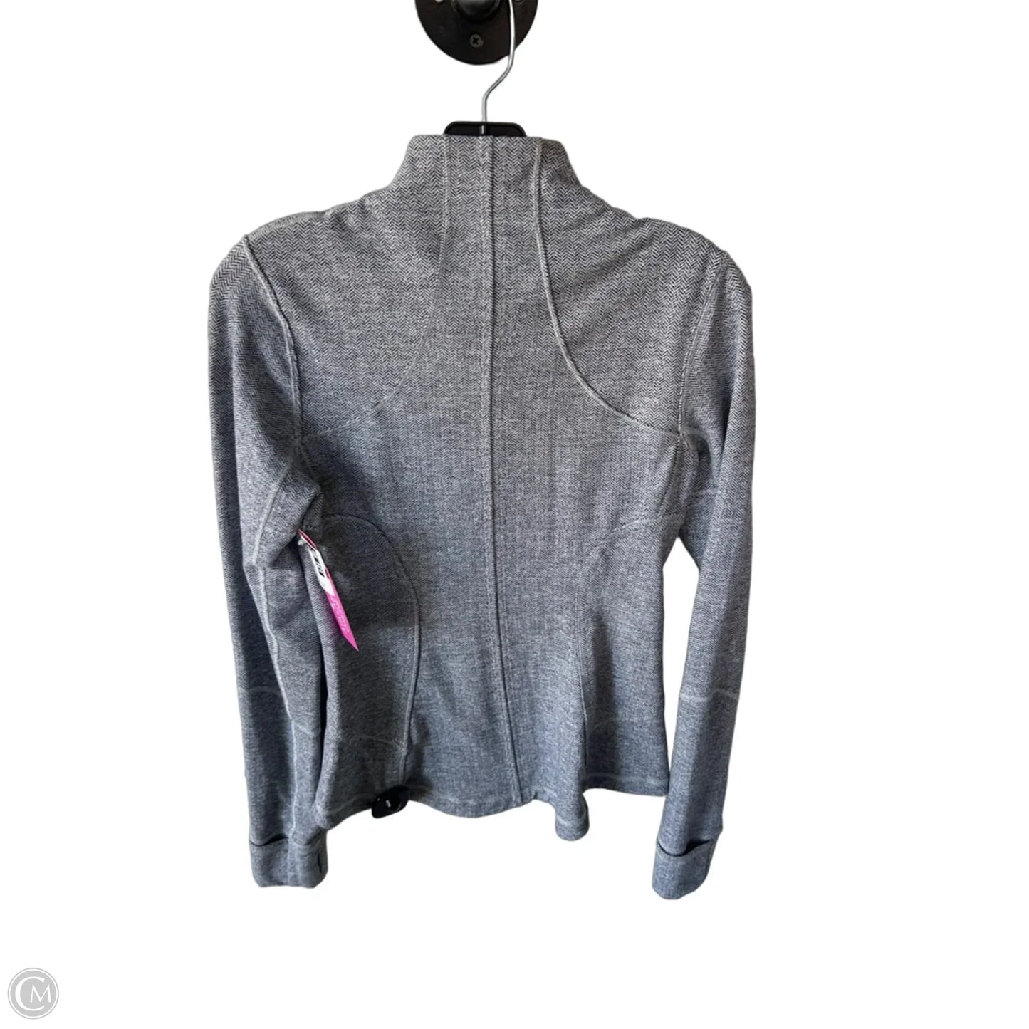 Athletic Jacket By Lululemon In Grey & White, Size: S