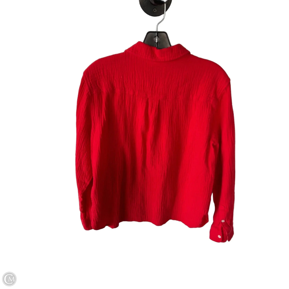 Blouse Long Sleeve By J. Crew In Red, Size: L
