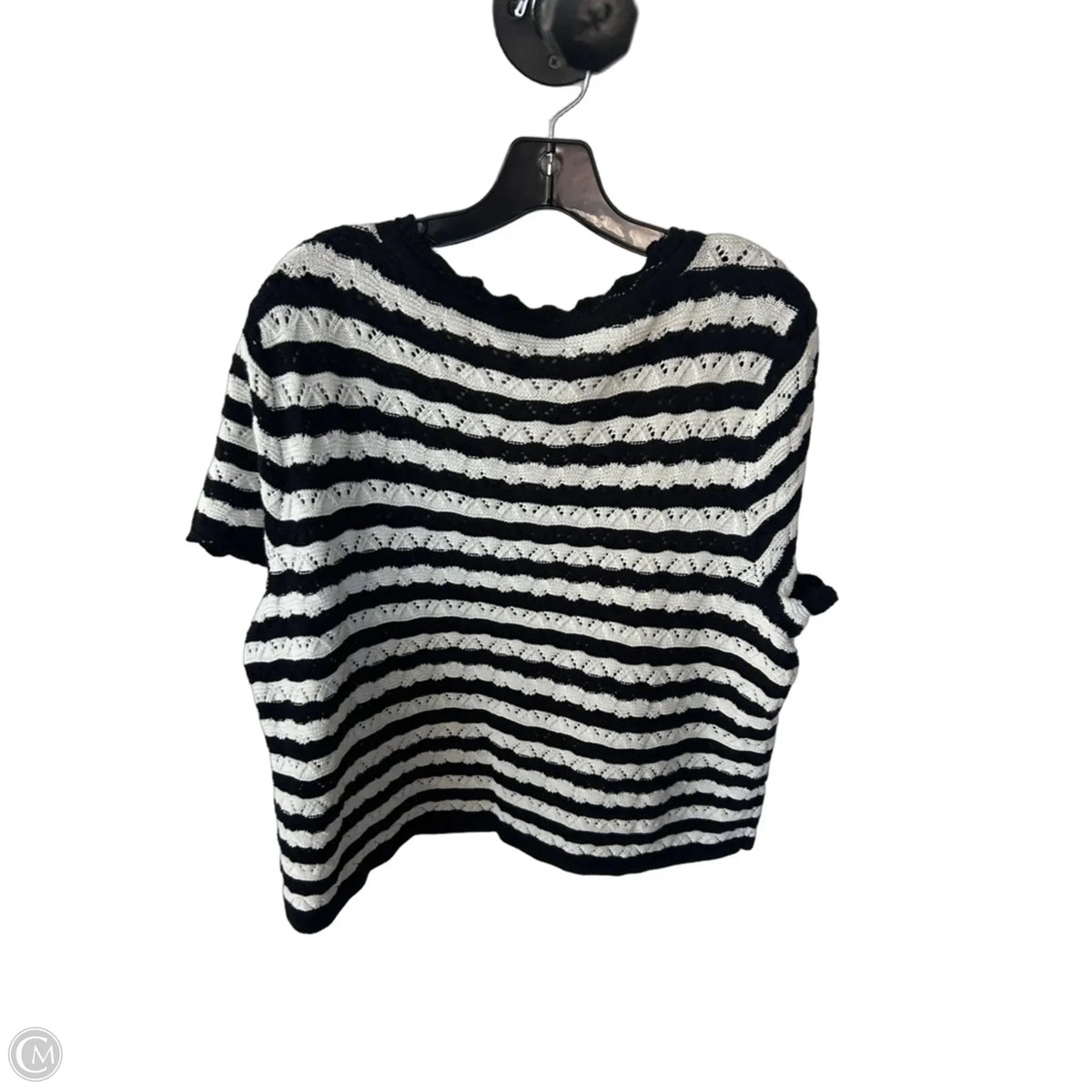 Sweater Short Sleeve By Talbots In Black & White, Size: 2x