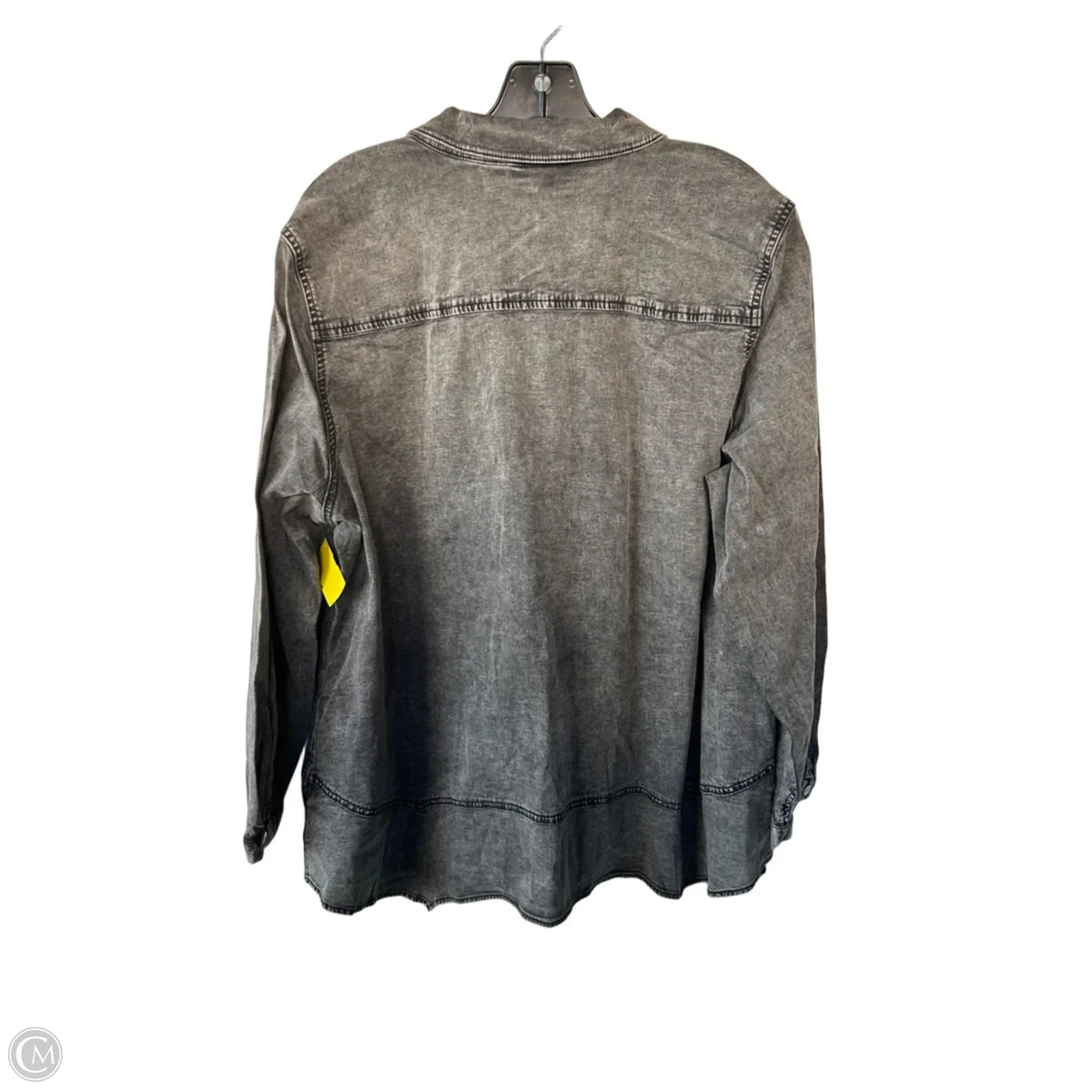 Blouse Long Sleeve By Logo In Grey, Size: Xl