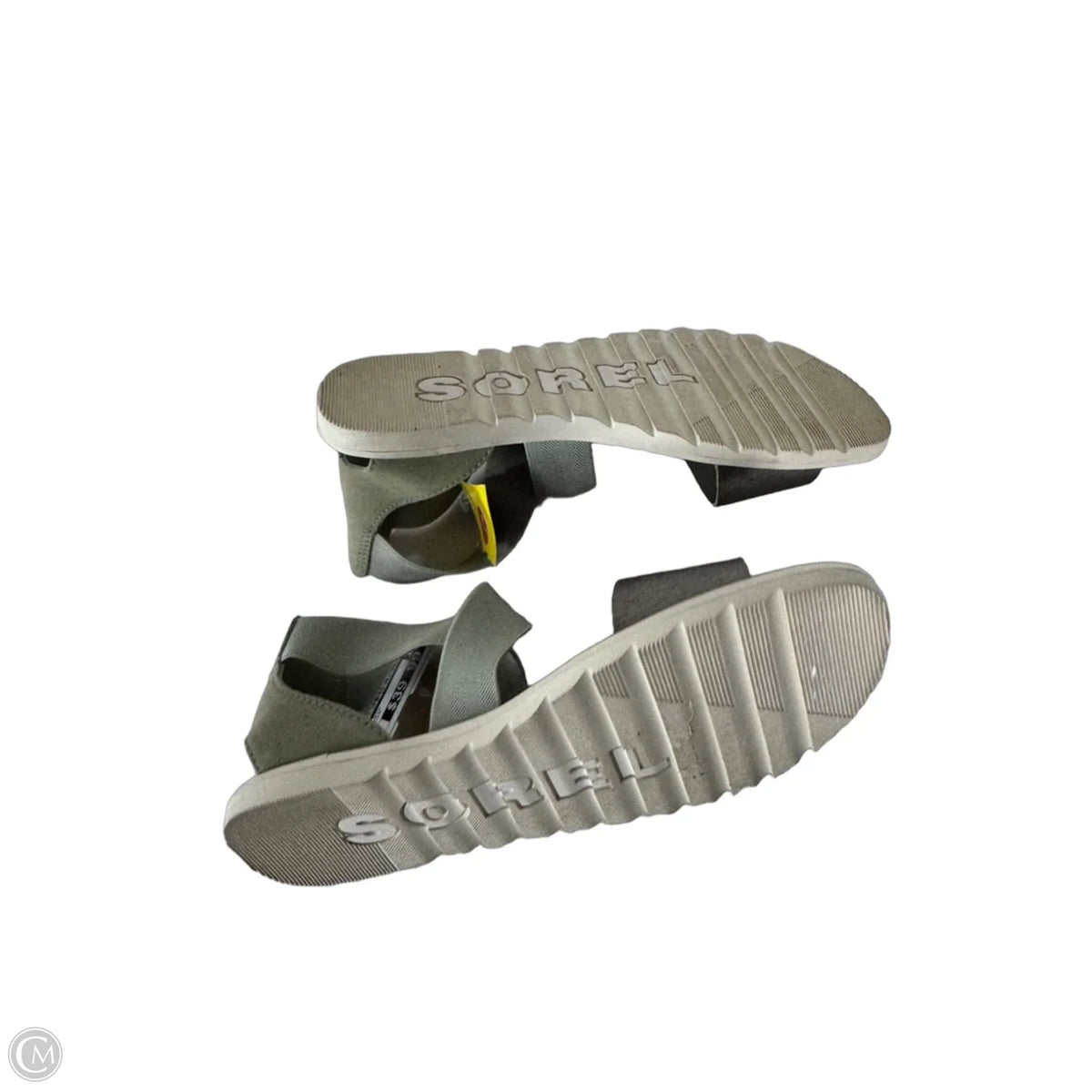 Sandals Flats By Sorel In Green & Silver, Size: 7