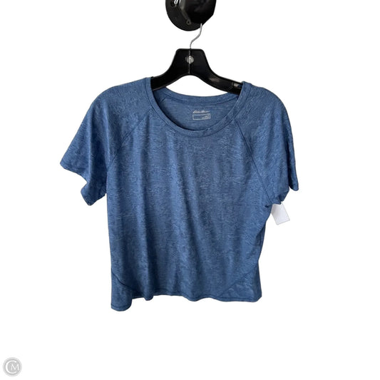 Athletic Top Short Sleeve By Eddie Bauer In Blue, Size: L