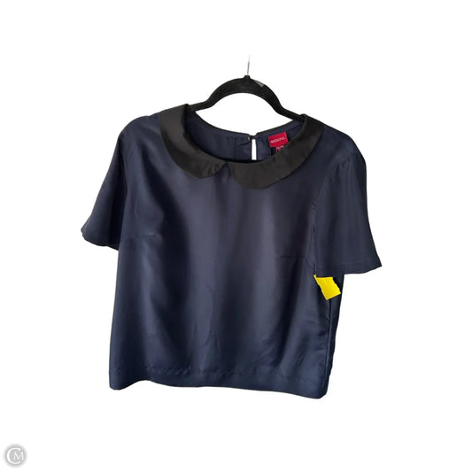 Blouse Short Sleeve By Merona In Black & Blue, Size: Xl
