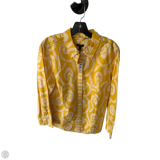 Blouse Long Sleeve By Talbots In Yellow, Size: L