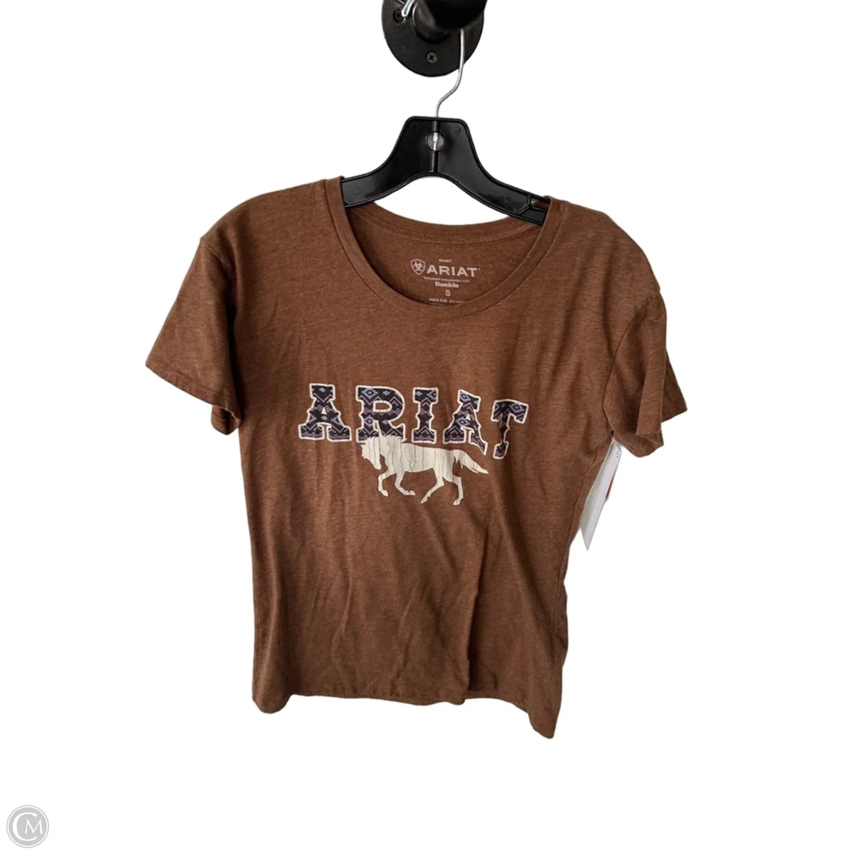 Top Short Sleeve Basic By Buckle Black In Brown, Size: S