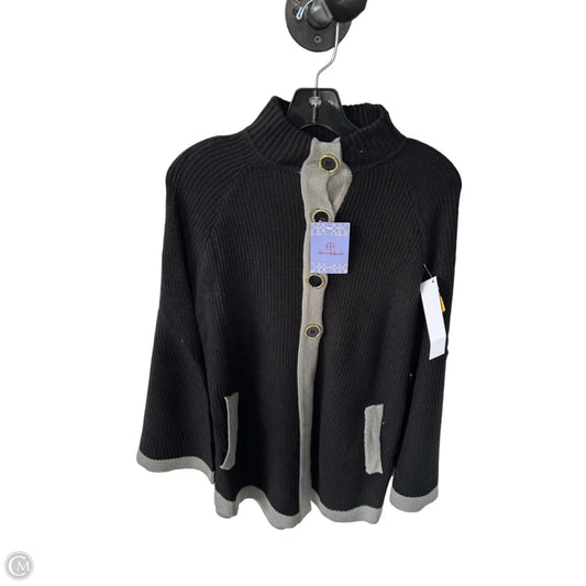 Poncho By Clothes Mentor In Black & Grey, Size: Xs