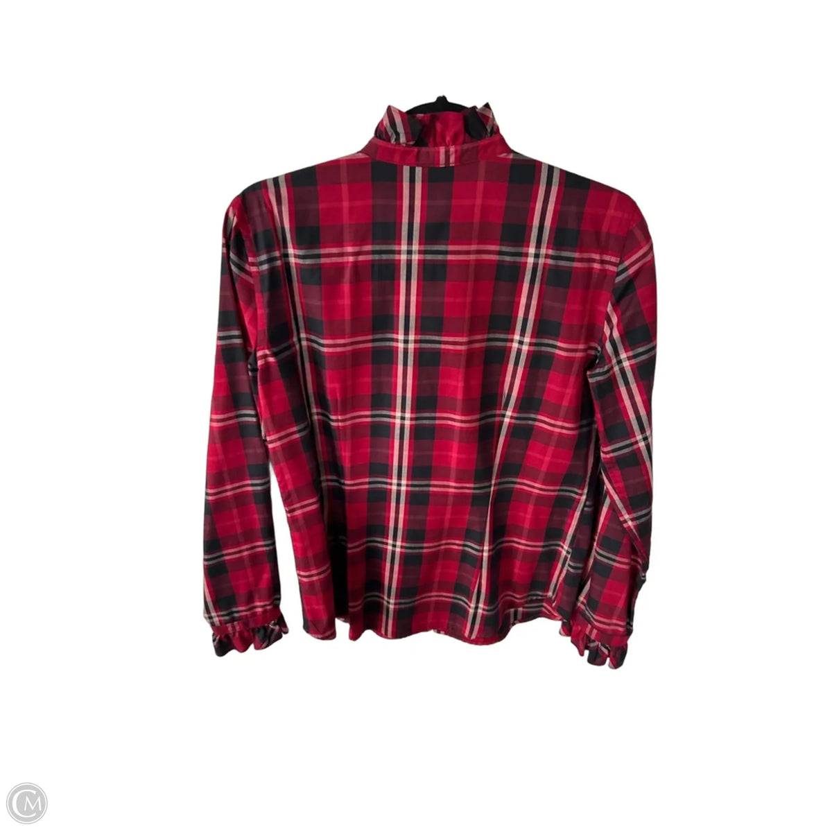 Blouse Long Sleeve By Chaps In Red & Tan, Size: M