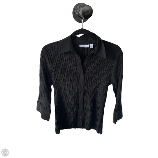 Blouse 3/4 Sleeve By Croft And Barrow In Black, Size: S