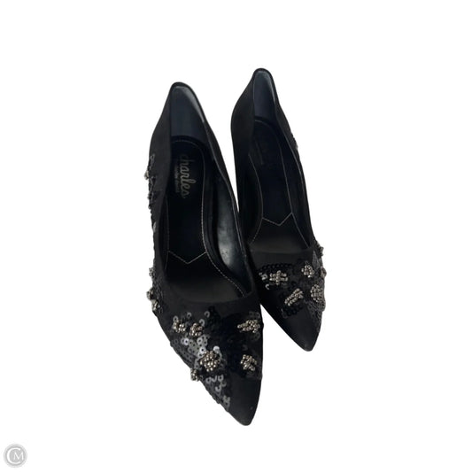 Shoes Heels Stiletto By Charles By Charles David In Black & Silver, Size: 9