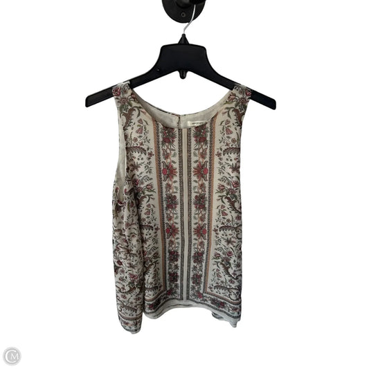 Blouse Sleeveless By Max Studio In Cream & Green, Size: L
