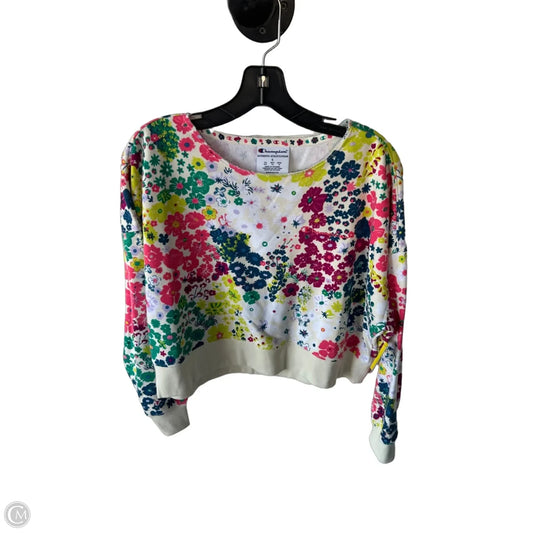 Sweatshirt Crewneck By Champion In Floral Print, Size: S