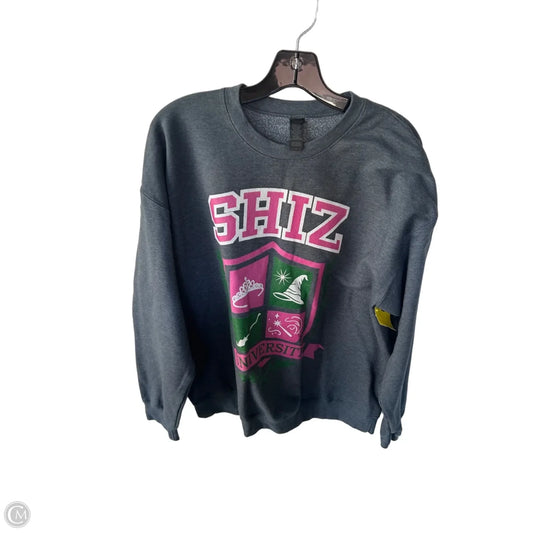 Sweatshirt Crewneck By Gildan In Grey & Pink, Size: L