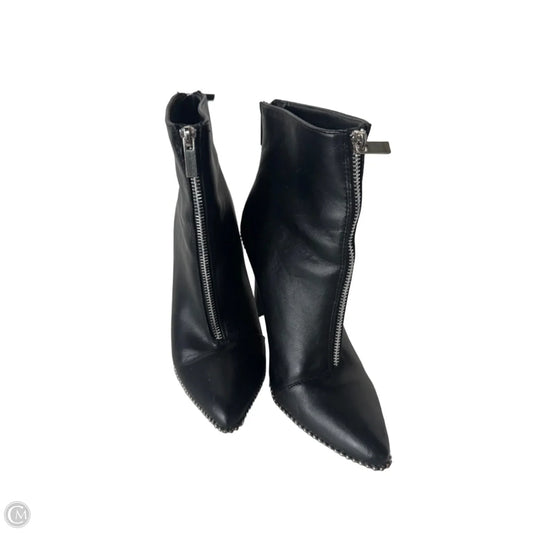 Boots Ankle Heels By Clothes Mentor In Black & Silver, Size: 7