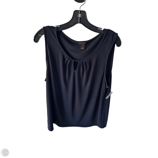 Blouse Sleeveless By Ann Taylor In Navy, Size: Xl