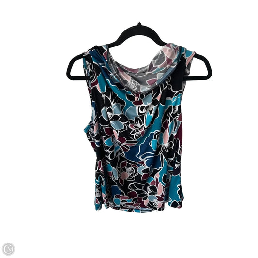 Blouse Sleeveless By Kasper In Black & Blue, Size: Xl